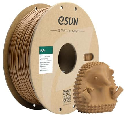 eSUN PLA+ Filament 1.75mm, 3D Drucker Filament PLA Plus, Maßgenauigkeit +/- 0.03mm, 1kg Spule (2.2 LBS) 3D Druck Filament für 3D Drucker, Hell Braun