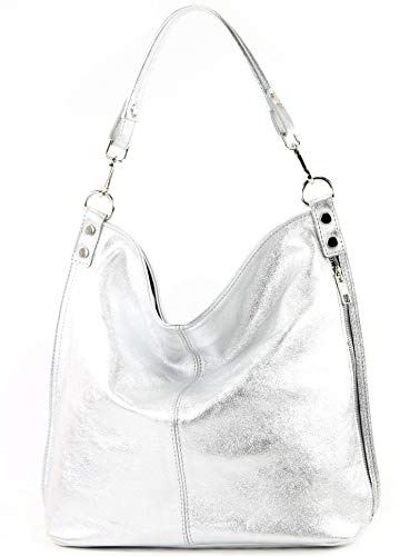 modamoda de T177 Damen Leder Schultertasche, handmade in Italy