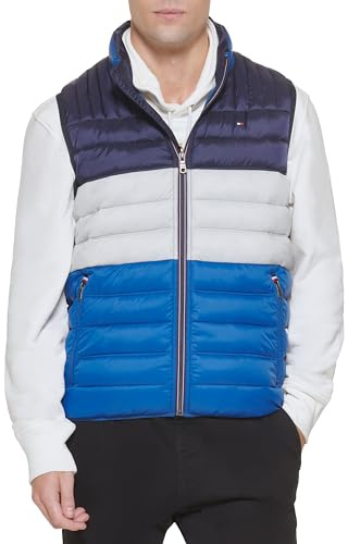 Tommy Hilfiger - Chaleco acolchado ligero para hombre - Azul - X-Large Tall