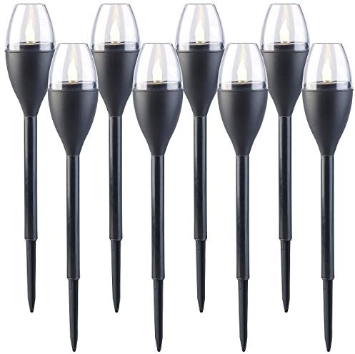 8 torches de jardin solaires à LED aspect flamme [Lunartec]