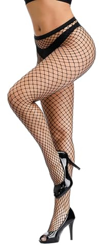 Fengyuanhong Donne Girl Calze a Rete Net chaussants Grille Griglia Calze a Rete Collant Scava Fuori Calze Leggings Calze Lunghe