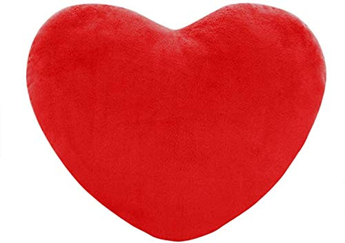 HAIWILL Plüsch-Kissen in Herz-Form Rot, 40 * 40CM Herzkissen Kuschelkissen Plüsch Dekokissen Herzform für Kinder, Mädchen, Sofa, Schlafzimmer, Autos, Home Decor