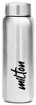 Milton Stainless Steel Water Bottle, 25 oz, Non Insulated Single Wall Leakproof, BPA and Free, Easy to Clean, Ideal for Gym, Travel, Work, 304 Grade Steel, Aqua 750 ml - Silver