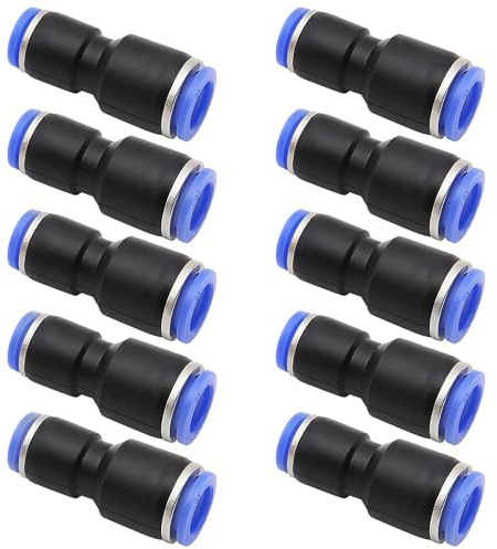 JPGhaha Pneumatischer Fittings 6 mm auf 8 mm Air Push Schnellkupplungen 10 Stück Push In Schnellkupplung Schnellsteckverbinde mit variablem Durchmesser für Verbindung von Luft und Wasser