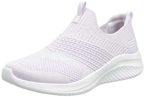 Skechers Damen Ultra Flex 3.0 Let's Dance Sneaker, EU, Lavendel-Strickbesatz, 40 EU