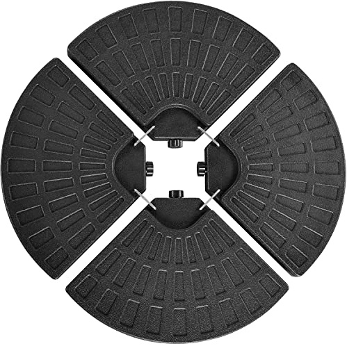 Yaheetech Schirmständer Garten Sonnenschirmständer 4er Set befüllbarer Schirmhalter Kurbelschirmständer Sonnenschirmständer für Ampelschirm, Schwarz