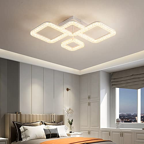 LED Deckenlampe DXF-2+2 Deckenleuchte Lampe mit Fernbedienung Lichtfarbe Farbton einstellbar dimmbar durchsichtiger Acryl Schirm A+ LED Deckenleuchte Lampen Leuchte Wohnzimmerleuchte (DXF+2+2)