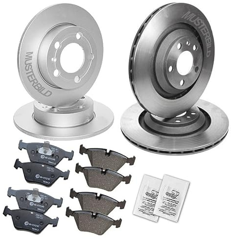 ATEC Germany Bremsenset Vorderachse & Hinterachse inkl. 2x Bremsscheibe vorne Ø 280 mm Belüftet 2x Bremsscheibe hinten Ø 278 mm Voll + Bremsbeläge hinten Kompatibel mit NISSAN ALMERA TINO (V10)