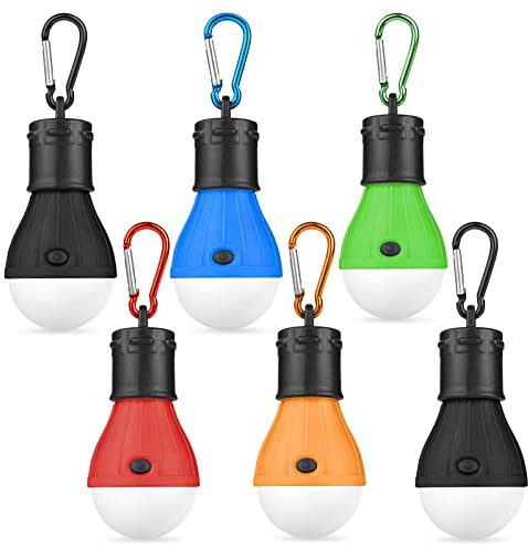 Flintronic Camping-Lichter, 6 LED-Zeltlampen, 120 Lumen, Camping-Glühbirne, Zeltlaterne mit Clip-Haken, tragbares Notfalllicht für Camping, Jagd, Wandern, Angeln, Bergsteigen