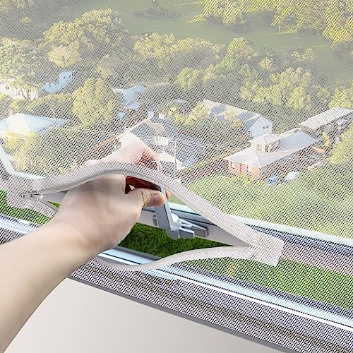 REDTRON Zanzariera Regolabile a Piacere con zip (1 pezzi, Bianco), 130 cm x 150 cm Rete Autoadesiva per Finestra, Zanzariera Regolabile per Tenere Fuori gli Insetti/Mosche