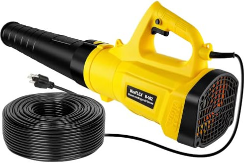 Soffiatore per foglie, 3000 W, a turbina, elettrico, portatile, con cavo di alimentazione extra lungo 25 m, regolazione della velocità del vento a 6 marce, per la cura del prato, cortile, garage