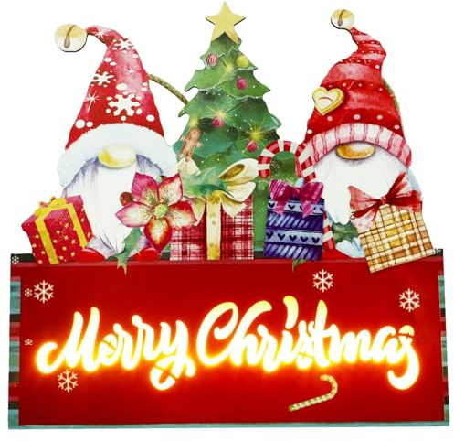 Kichvoe Decorazione Natalizia Legno Per Porta Insegna Appesa Con Babbo Natale Per Atmosfera Festiva e Decorazioni Natalizie Domestiche