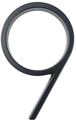 Hausnummer 125 mm schwimmende Hausnummer for den Außenbereich, 12,7 cm, Türschild, Buchstaben, Metall, Adressschild, Schild for Außentür, Nummer für Postkasten, Tür, Heim, Adress Nummer (Color : 9)