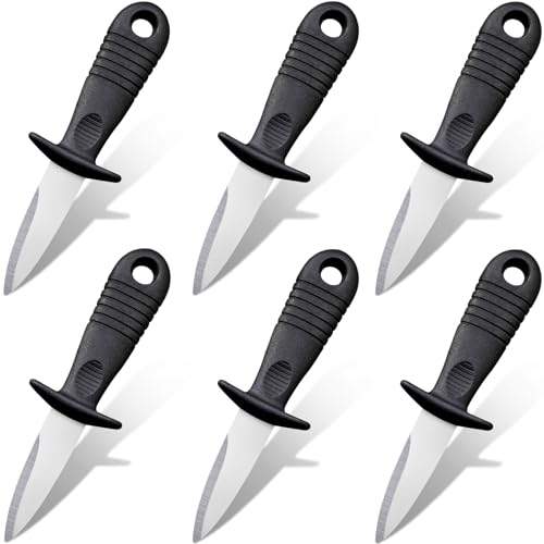 LIVELYPET 6 Stück Austernmesser Austernmesser mit rutschfestem Griff Edelstahl Austernschalen für Muscheln Krabben Schalentiere Meeresfrüchte Öffner