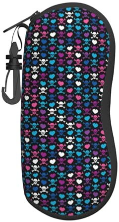 Wpamlrta Brillenetui mit Karabiner, tragbar, Neopren, Reißverschluss, Schutzbox für Unisex, Bild (860), One size
