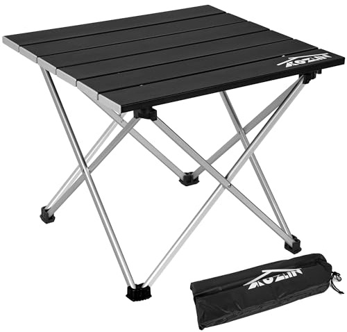 AKOZLIN Portable Camping Table, Folding Aluminium Table with Carry Bag