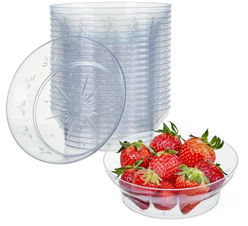 MATANA 40 Kleine Transparente Dessertschalen aus Kunststoff, 360ml - Plastikschalen, Schüsseln, Snackschalen, Eisschalen - Mehrweg & Stabil