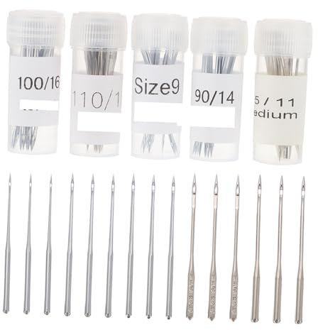 CORHAD 50stücke Teiliges Edelstahl Nähmaschinen Nadeln Für Haushaltsnähmaschinen Für Quilten Bastelarbeiten Und Stoffe Wie Jeans Und Stretch Kompatibel Mit Meisten Maschinen