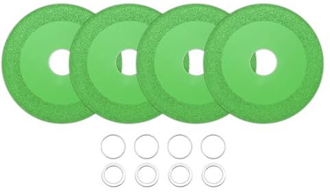sourcing map 4 Pack Glass Cutting Disc 4 Inch for rotary tool Diamond Cutting Discs Ultra-Thin Saw Blade Wheel with 7/8 Arbor for Cutting Grinding Jade Crystal Tile Ceramic