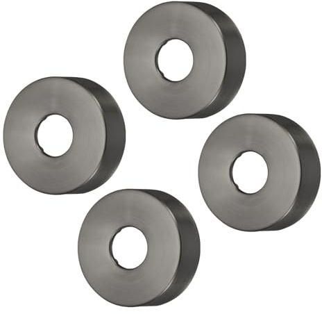sourcing map 4 piezas de brida de brazo de ducha de 80 mm/3.1 pulgadas OD placa de cubierta redonda de acero inoxidable para decoración de grifo de tubería de agua de 25 mm de diámetro, color gris