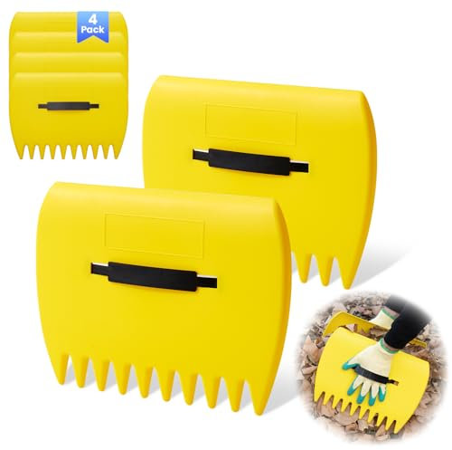 2 Paar Laubgreifer und Laubsammler, Robuster Rechen Laubbesen Laubharke- Leichtes Laubgreifer für Hände für Müheloses Aufsammeln von Laub, Ideal für die Reinigung von Rasen, Hof und Gartenabfällen