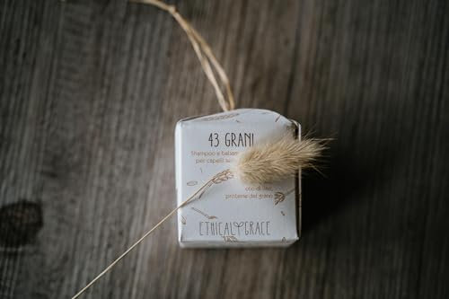 Ethical Grace - 43 Grani - Shampoo e Balsamo Solido 2 in 1 Vegano Naturale per Nutrire, Idratare i Capelli Secchi, Ricci o Tinti con Olio di Lino, Cocco e Ricino 90 gr