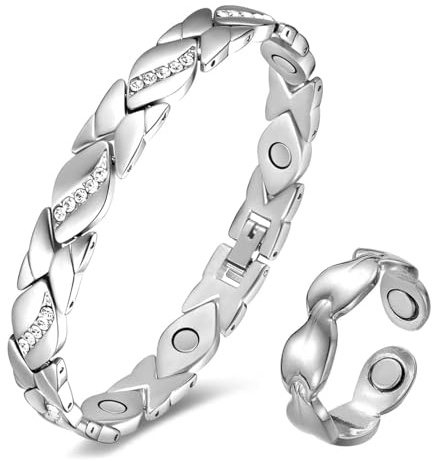XSDSLS Bracelet Magnétique en Cuivre pour Femme, 3500 GAUSS Par Aimant, Bague Ouverte pour Fête des mères - Bijoux Cadeau