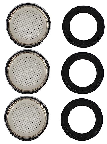 Tofficu Set Da 3 Filtri Per Aeratore Rubinetto in Ottone, Limitatore Di Flusso Nucleo Filtro Interno, Accessori Di Ricambio Per Cucina e Bagno Guscio in Acciaio Inox Resistente e Risparmio Idrico