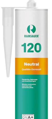 RAMSAUER 120 Neutral (Schwarz MATT) - 310ml Kartusche, Silikon Dichtstoff zur Versiegelung von Einscheiben-, VSG-, & Isoliergläsern, haftet auf Holz, Glas, Metall, witterungsbeständig, elastisch