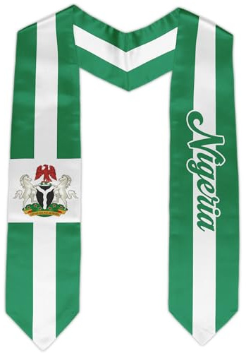 YYLXIA Nigeria Flag Graduation Stole Nigerian National Flag Graduation Sash Unisex Adult 72 Long