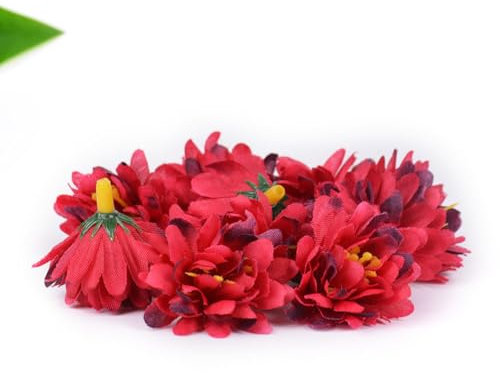 XXHNBF Cabezas de Flores Artificiales, 100 claveles Artificiales a Granel, pequeños de Seda de 3,5 cm, for decoración de Bodas, arreglos funerarios y Bricolaje.(Red)