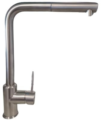Miscelatore Cucina Monocomando, Acciaio Inox Spazzolato, con Doccetta Estraibile Girevole, Rubinetto Miscelatore Lavello Cucina Paini Amalfi 78A1591A90P3