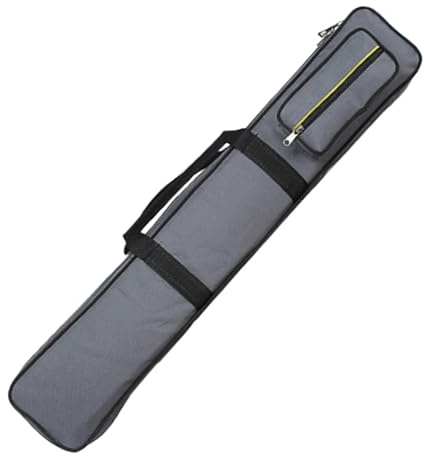 LOVIVER Billiards Pool Cue Case Pouch Anti Scratch Soft Gift with Adjustable Shoulder Strap Double Cues Capacity 1/2 Jointed Cue Case, Gray