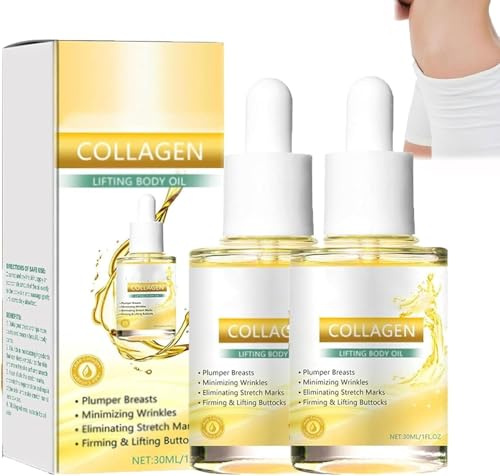 Kollagen-Lifting-Körperöl, Anti-Aging-Kollagen-Serum, pflegendes und straffendes Körperöl für Brust und Po, reduziert feine Linien und Fältchen