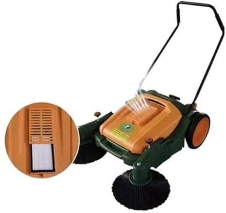 BADIKA Push Sweeper JM-980ST Hand Push Sweeper Unpowered Workshop Factory Industrial Road Dust Sweeper(980TC1)