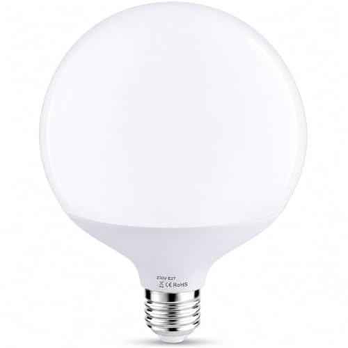 Voltix Lampada LED Globo G150 30W, Attacco E27, 2520LM – Lampadina Sfera Grande Opaca Ø150mm – Lampadina Globo E27 per Lampadari, Casa, Ufficio e Negozi (Bianco Freddo - 6000K)