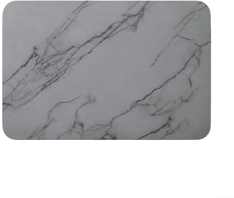 Alfombra de baño antideslizante piedra de Material PU 60x40cm Secado rápido Absorbente Baño Piso Mat Base de goma antideslizante Alfombrilla de ducha (gris)