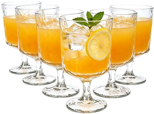 yongzhenlite Juego de 6 copas de vino acrílicas iceberg de 325 ml, vaso de vino de tallo de plástico para fiestas multiusos, sin BPA y duradero (color transparente)