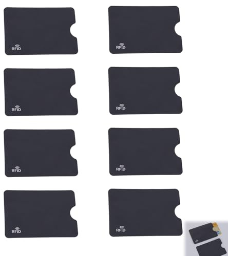 8 Stück NFC Schutzhülle, RFID NFC Blocker Hartplastik Schutzhülle RFID Schutzhüllen Kartenschutzhülle für Kreditkarten Ausweis Kartenhülle und EC Karten Bankkarten für Kreditkarte Personalausweis