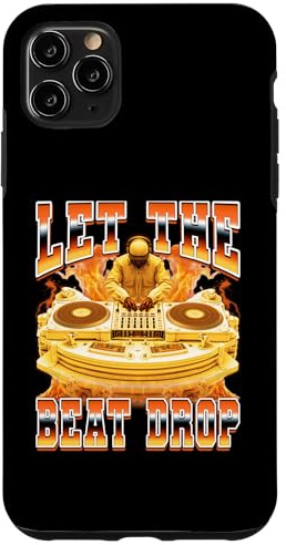Disque de Jockey DJ Discjockey Plateau tournant années 90 Let The Beat Drop Coque pour iPhone 11 Pro Max