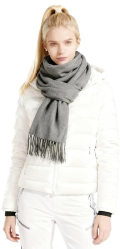 YCZARD Grey Women Knitted Scarf - Fashionable Fleece Warm Winter Women Scarf Ladies Warm Scarves Grey 130 * 45CM