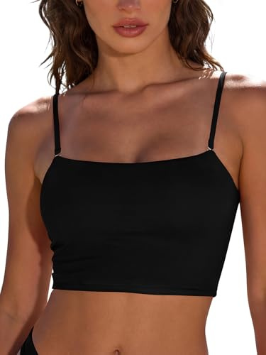 SHEKINI Bandeau Bikini Tops Padded Swimsuit Top with Removable Strap Push Up Swimwear Bathing Suit for Women UK Top Only