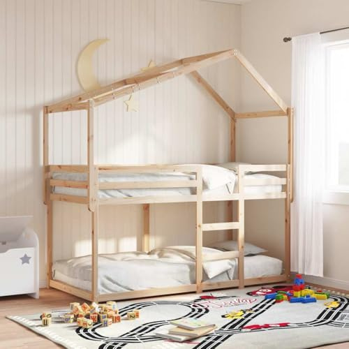 Runheo Techo para cuna de pino macizo 203 x 80,5 x 142 cm, accesorio para somier, conector de cama, soporte para colchón, pie de apoyo, protección antideslizante