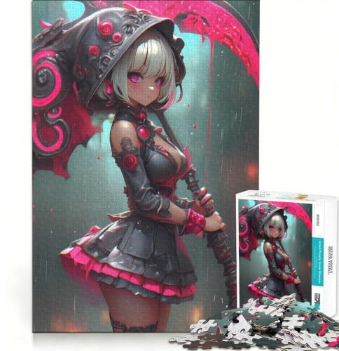Puzzle per adulti da 1000 pezzi con ragazza anime e falce, ideale per giochi in famiglia, antistress, collezione d'artista e belle arti 38x52cm