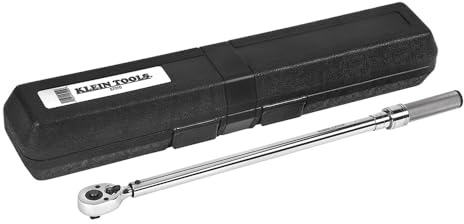 Klein Tools 57010 1/2-Inch Square Drive Torque Wrench, Micro-Adjustable Ratchet Head, 30 to 250-Foot-Pound