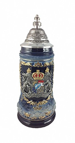 Zöller & Born Bierkrug Zinn Bayernwappen Seidel 0,5 Liter Bierseidel ZO 1423/2169