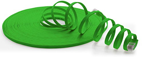 3m - CAT6 platt nätverkskabel (grön - 1 st) 1000 Mbit/s Gigabit LAN platt kabel CAT.6 tunn mikroinstallationskabel