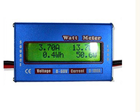 Yosoo Solar Leistungsmesser LCD Analyseur De Puissance WattmèTre, DC écran LCD 60V / 100A de Haute précision de Mesure de Puissance Watt Meter - Bleu