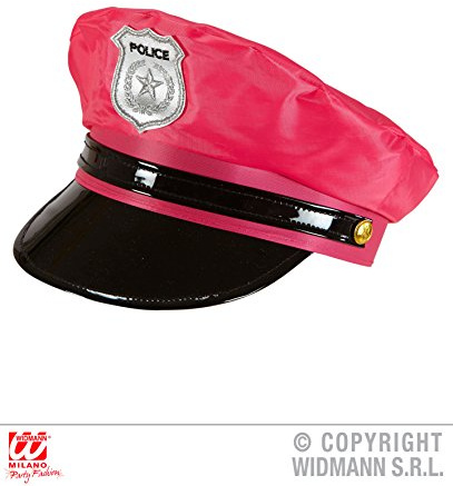 W WIDMANN MILANO Party Fashion - Polizei Mütze, Neonfarben, Hut, Accessoire für Cop, Polizist