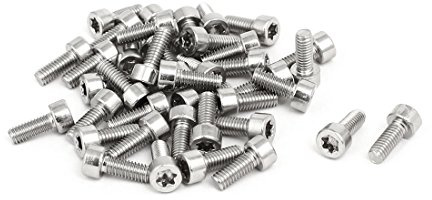 sourcing map 40stk. Sockel Kappe Bolzen Silber Ton T20 Torx Antrieb M4x10mm Gewinde de